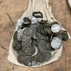 $100 FACE VALUE ALL WALKING LIBERTY HALF DOLLARs (200 COINS) 90% SILVER US #10d