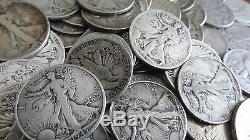 100 Walking Liberty Silver Half Dollars ($50 face) 90% Silver FREE Shipping