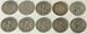 10 Coin Walking Liberty Half Dollar Lot 90% Silver Cull Slick $5 Fv 1/2 Roll Ew
