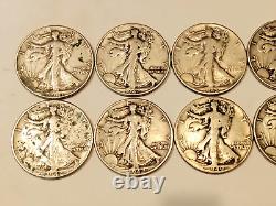 10 Coin Walking Liberty Half Dollars Strong Dates 1940-1946 90% Silver