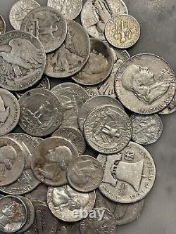 $10 Face 90% Silver CULL Lot Mercury, Walking Liberty, Franklin & More Mixed