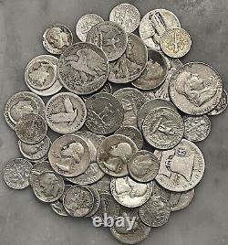 $10 Face 90% Silver CULL Lot Mercury, Walking Liberty, Franklin & More Mixed