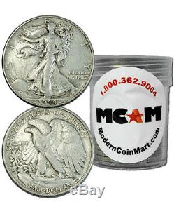 $10 Face Value Roll 1916-1947 90% Silver Walking Liberty Half Avg Circ SKU32667