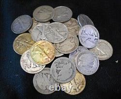 10 Lot Walking Liberty Half Dollars, Random Dates, 90% Silver, Old Coins Bullion