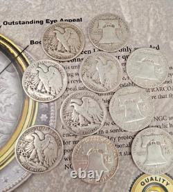 10 Silver Franklin & Walking Liberty Half Dollar Mixed Dates And Mints Tp-5447