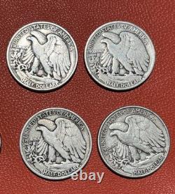 10 Walking Liberty Half Dollars 90% Silver Lot Mixed Dates 1936-1946 One No Date