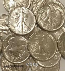 (10) Walking Liberty Half Dollars BU Brilliant Uncirculated 90% Silver