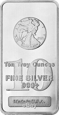 10 oz. 999 Fine Silver Bar Walking Liberty Design