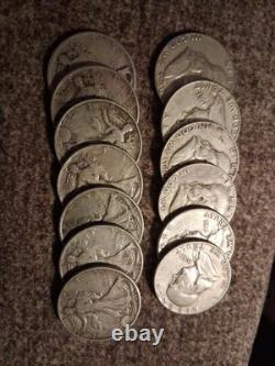 13 Count Of 90 percent silver half dollars