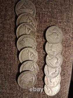 13 Count Of 90 percent silver half dollars