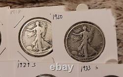 13 Walking Liberty Halfs 1917-1946 90% Silver All Different Dates-Some Key Dates