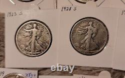 13 Walking Liberty Halfs 1917-1946 90% Silver All Different Dates-Some Key Dates