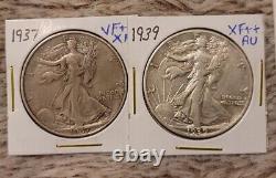 13 Walking Liberty Halfs 1917-1946 90% Silver All Different Dates-Some Key Dates