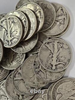142C02108 lot OF 8 WALKER HALF DOLLARS 1917-1947 SILVER 50c COIN G 79+ YEARS OLD