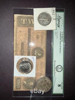 1864 Confederate Note Morgan 1882 Silver Walking Liberty Kennedy Half Lot