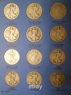 1916-1936 COMPLETE COLLECTION of 35 WALKING LIBERTY 90% SILVER HALF DOLLARS