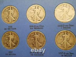 1916-1936 COMPLETE COLLECTION of 35 WALKING LIBERTY 90% SILVER HALF DOLLARS