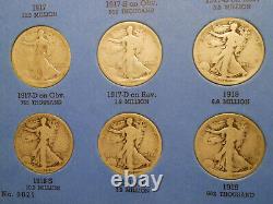 1916-1936 COMPLETE COLLECTION of 35 WALKING LIBERTY 90% SILVER HALF DOLLARS