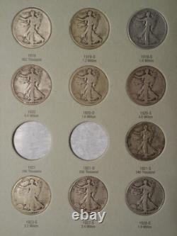 1916-1936 NEAR COMPLETE COLLECTION of 35 WALKING LIBERTY 90% SILVER HALF DOLLARS