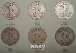 1916-1936 NEAR COMPLETE COLLECTION of 35 WALKING LIBERTY 90% SILVER HALF DOLLARS