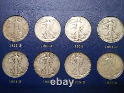 1916-1940 NEAR COMPLETE COLLECTION of 44 WALKING LIBERTY 90% SILVER HALF DOLLARS