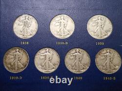 1916-1940 NEAR COMPLETE COLLECTION of 44 WALKING LIBERTY 90% SILVER HALF DOLLARS