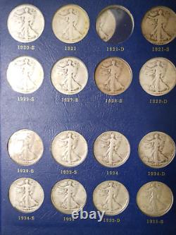 1916-1940 NEAR COMPLETE COLLECTION of 44 WALKING LIBERTY 90% SILVER HALF DOLLARS