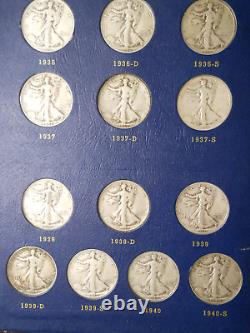 1916-1940 NEAR COMPLETE COLLECTION of 44 WALKING LIBERTY 90% SILVER HALF DOLLARS