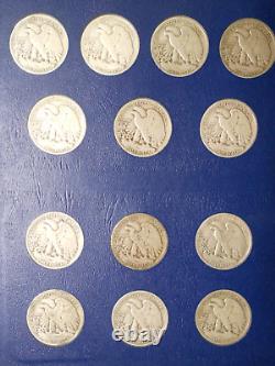 1916-1940 NEAR COMPLETE COLLECTION of 44 WALKING LIBERTY 90% SILVER HALF DOLLARS