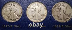 1916-1940 NEAR COMPLETE COLLECTION of 44 WALKING LIBERTY 90% SILVER HALF DOLLARS