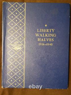 1916-1940 NEAR COMPLETE COLLECTION of 44 WALKING LIBERTY 90% SILVER HALF DOLLARS