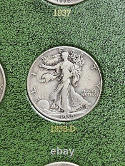 1916-1947 COMPLETE Walking Liberty Half Dollar Set, 65 Coins