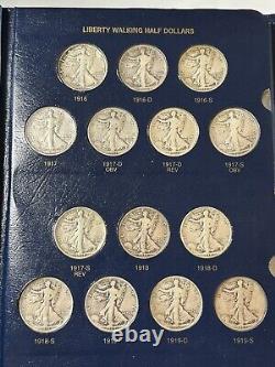 1916-1947 COMPLETE Walking Liberty Half Dollar Set, 65 Coins -Including key 21D