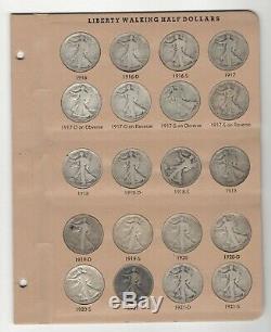 1916-1947 Complete Liberty Walking Silver Half Dollar Collection in Dansco Album