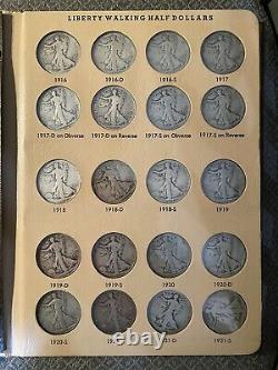 1916 1947 Complete Walking Liberty Half Dollar Set In Dansco Album Nice 1921