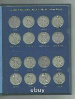 1916-1947 Complete Walking Liberty Silver Half Dollar Set (total Of 65 Coins)