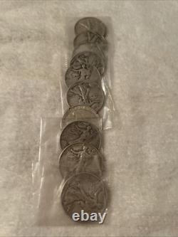 1916-1947 Half Roll Walking Liberty Half Dollars 10 Coins U S Minted 90% Silver