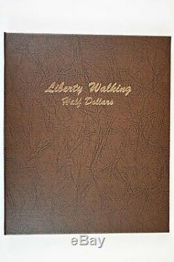 1916-1947 PDS Silver Liberty Walking Half Dollars in a Dansco Album With SlipCase