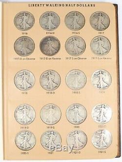 1916-1947 P/D/S Walking Liberty Half Dollar Set Dansco Album 65 Coins 50C