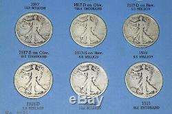 1916-1947 Walking Liberty Half 65 Coin Complete Set 16-s & 21-d Ngc Cert! #117