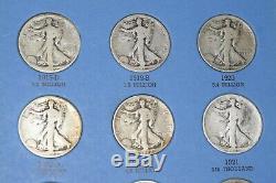 1916-1947 Walking Liberty Half 65 Coin Complete Set 16-s & 21-d Ngc Cert! #117
