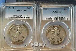 1916-1947 Walking Liberty Half 65 Coin Outstanding Complete Set Has Pcgs Coins#1