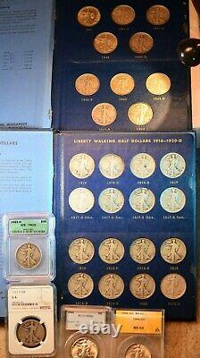 1916-1947 Walking Liberty Half 65 Coin Outstanding Complete Set Some Certified#5