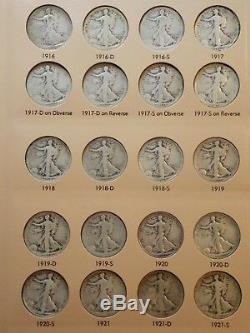 1916-1947 Walking Liberty Half Dollar 50c Complete Set Dansco Album (65 Coin)
