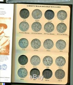 1916 1947 Walking Liberty Half Dollar 60 Coin Set With Album 2402n