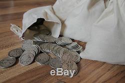 1916-1947 Walking Liberty Half Dollar 90% Silver Circulated Lot of 50 Coins