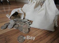 1916-1947 Walking Liberty Half Dollar 90% Silver Circulated Lot of 50 Coins