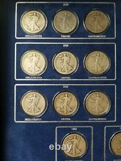 1916-1947 Walking Liberty Half Dollar Complete Set Danbury Box (63 Coins)