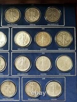 1916-1947 Walking Liberty Half Dollar Complete Set Danbury Box (63 Coins)