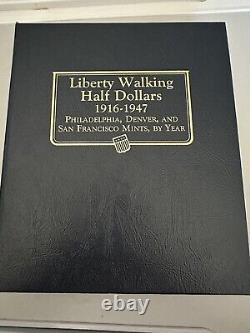 1916-1947 Walking Liberty Half Dollar Set Whitman Album 11 Coins